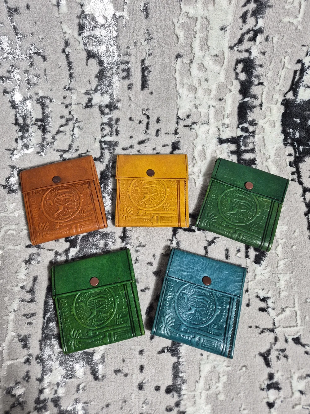 Moroccan Wallet Genuine Leather Bifold Coin Handmade Pocket Unisex Small